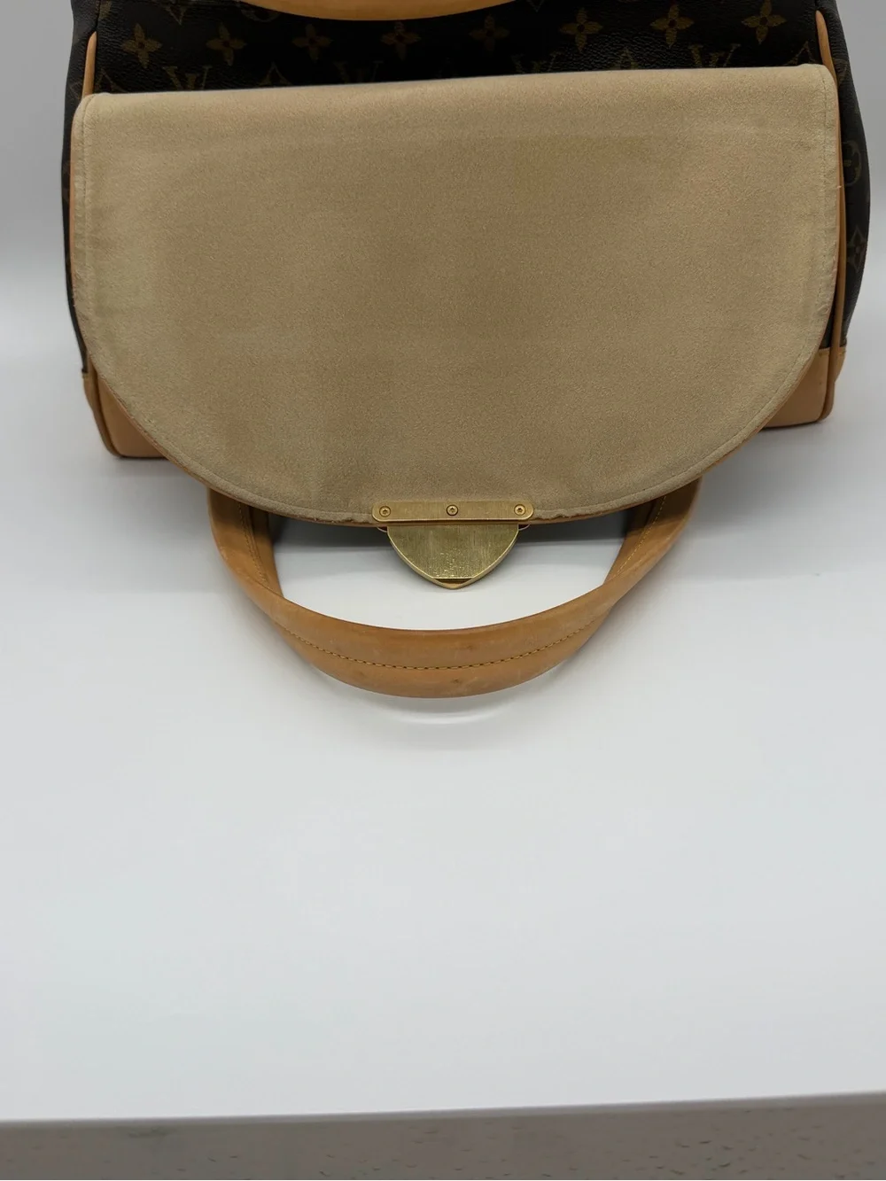 Louis Vuitton Beverly Brown Monogram Satchel with Tan Leather Trim
